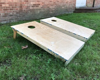 Interlocking Corn Hole Boards Raw--DIY--Hideaway Cornhole Board--Cornhole Boards--Bean Bag Toss--Stow Away Cornhole