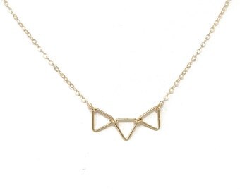 Tiny Triangle Necklace - Minimalist Jewelry - Geometric Necklace - Gold or Silver Triangle necklace