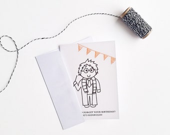 Harry Potter Birthday Card / Harry Potter Card / Nerdy Birthday Card / Late Birthday Card / Birthday Card / Cute Harry Potter Card