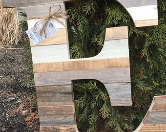 18" Large Wood Letter-Rustic Letter-Wood Monogram--Single letter wood monogram-Pallet Letter-custom monogram-Wedding Decor-farmhouse