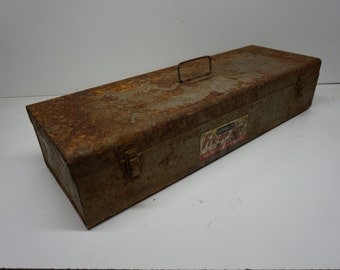 Vintage Stanley Tools Fix-Up Set Metal Tool Box, Distressed Tool Box, Rusty Tool Box, Repurpose Flower Pot