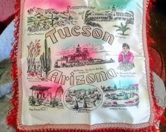 1950's Tucson souvenir pillow cover, in excellent condition