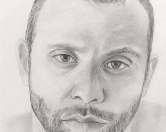 Sketch drawing of teen/adult, pencil drawing from photo