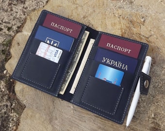 Leather family passport holder\ Leather Family Passport Cover\ Holds 4, 6, 8, 10 Passports\ family passport holder\ leather travel wallet