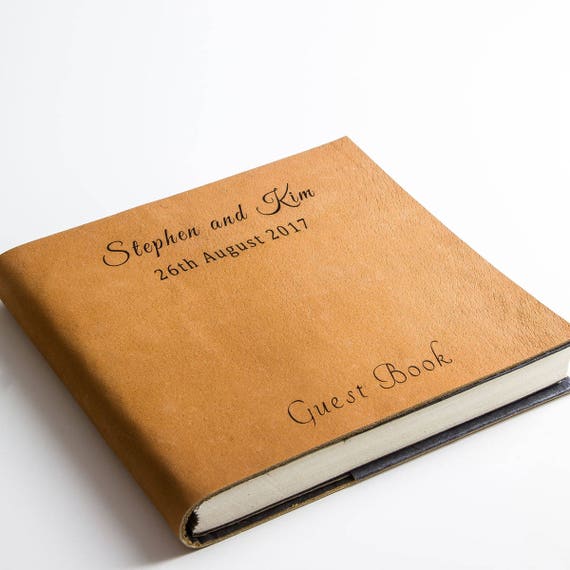 Personalized Leather Guest Book two sizes available