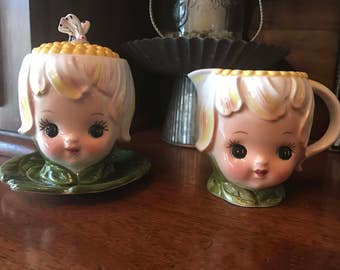 Lefton Thumbelina Sugar and Creamer Set