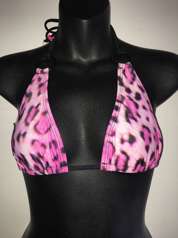 SALE #maneaterSTYLE *** MissManeater CHEATER ring top thin halter sliding boutique bikini top *** MICRO coverage!