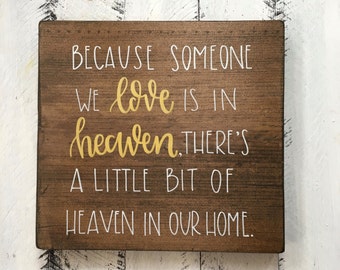 A Little Bit Of Heaven In Our Home - Wood Sign | Custom Wood Sign | Hand Painted Sign | Hand Painted | Heaven | Home Decor | Hand Lettering