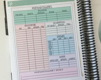 Full Page Monthly Budget Planner Sticker for EC or HP