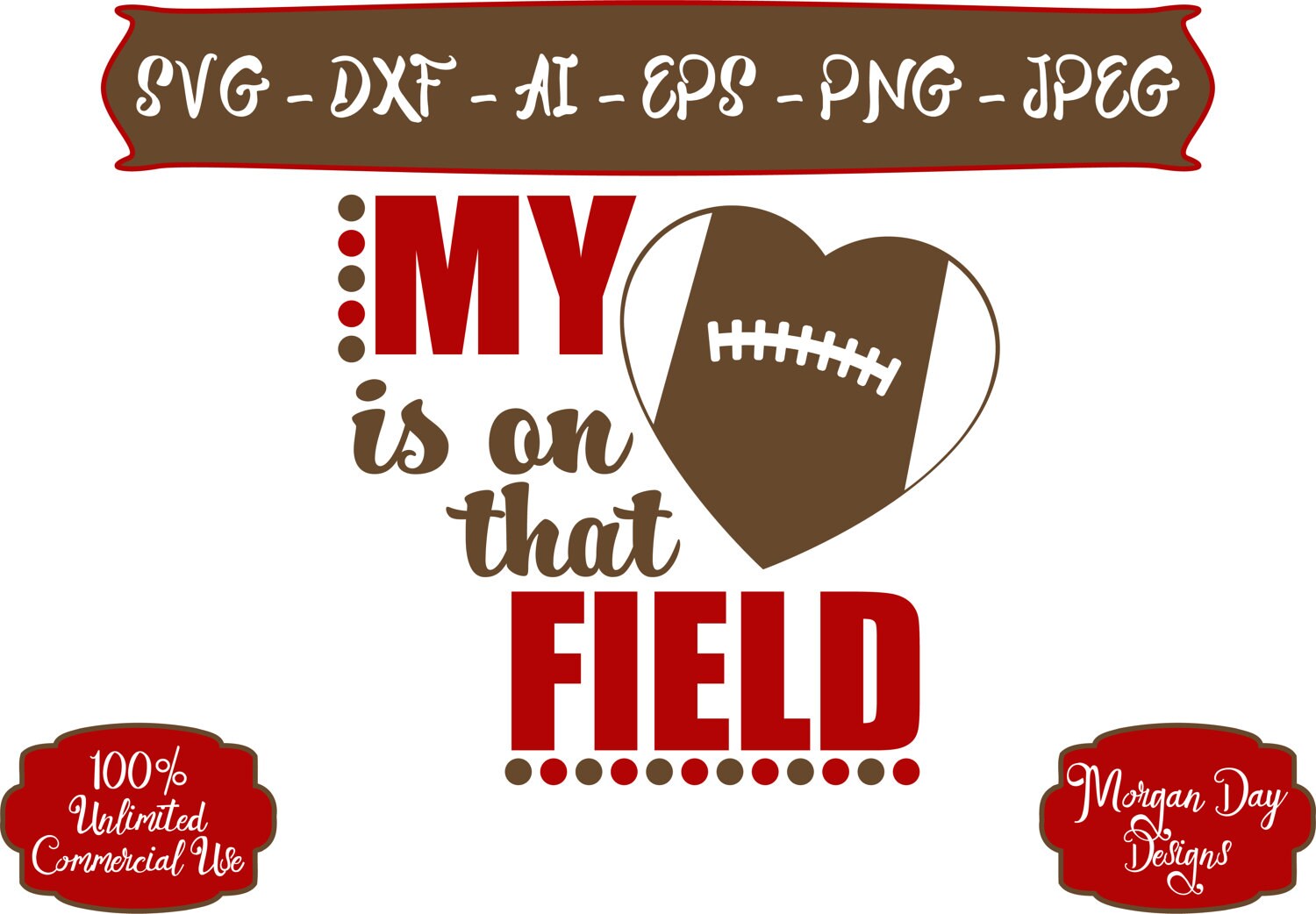 Download Football Mom SVG My Heart is on that Field SVG Football