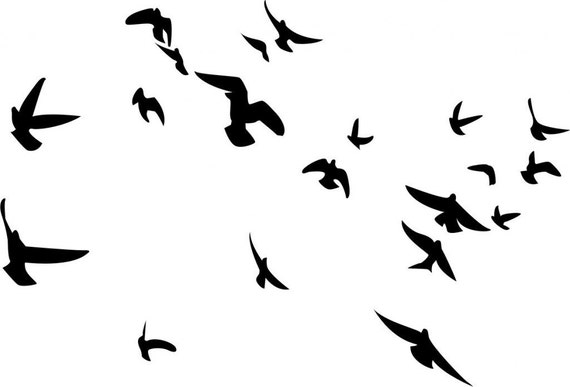 Flying Birds sticker vinyl decal wall art 185