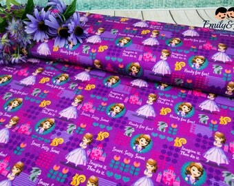 Jersey Sofia the First Disney Junior license fabrics