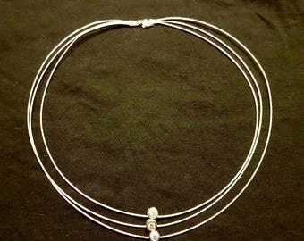 Silver cubic zirconia crystal necklace
