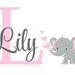 elephant custom name personalized initial wall decal sticker