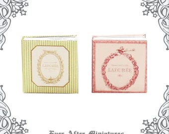 2 FRENCH PATISSERIE Dollhouse Miniature Book / Bakery Note Book – 1:12 Macaron Patisserie Dessert Miniature Book Cookbook Printable DOWNLOAD