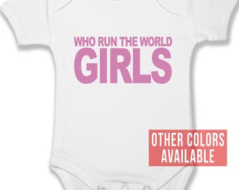 Who Run The World Beyonce Baby Bodysuit | Baby Clothes | Boy Girl Clothes | Infant Clothing | Baby Shower Gift | Custom Creeper | Urban Baby