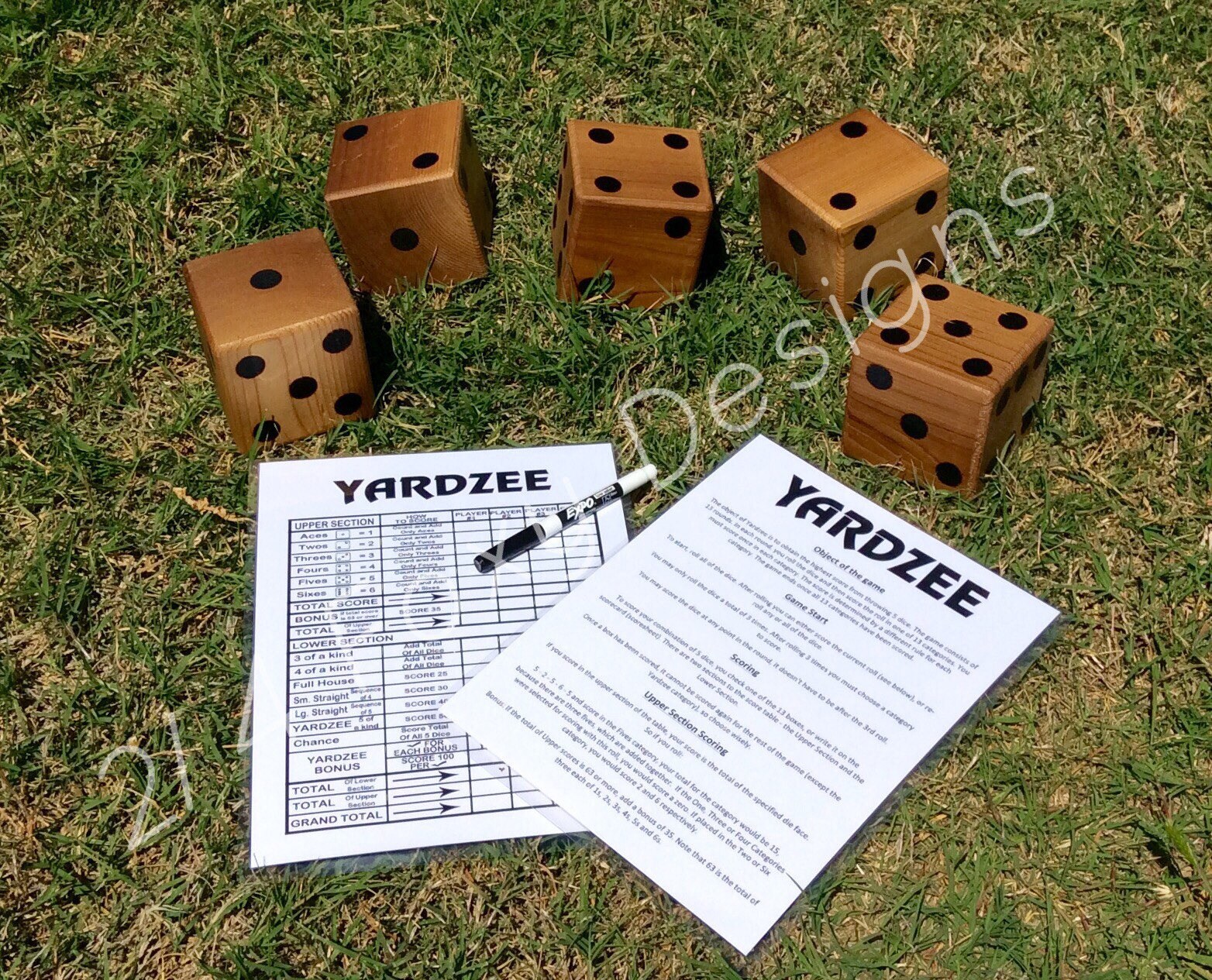 Wooden Yard Dice / Large Lawn Dice