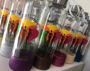 Customized Water Bottle, Essential Oils Glass Water Bottle, Glass Water Bottle, Personalized Drink Bottle