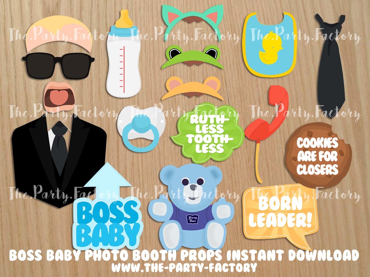 Boss Baby Photo Booth Props Instant Download Printables PDF