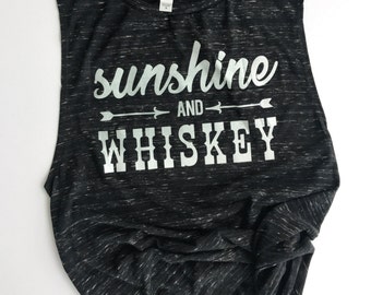 Flowy "Sunshine & Whiskey" Muscle Tank, Top
