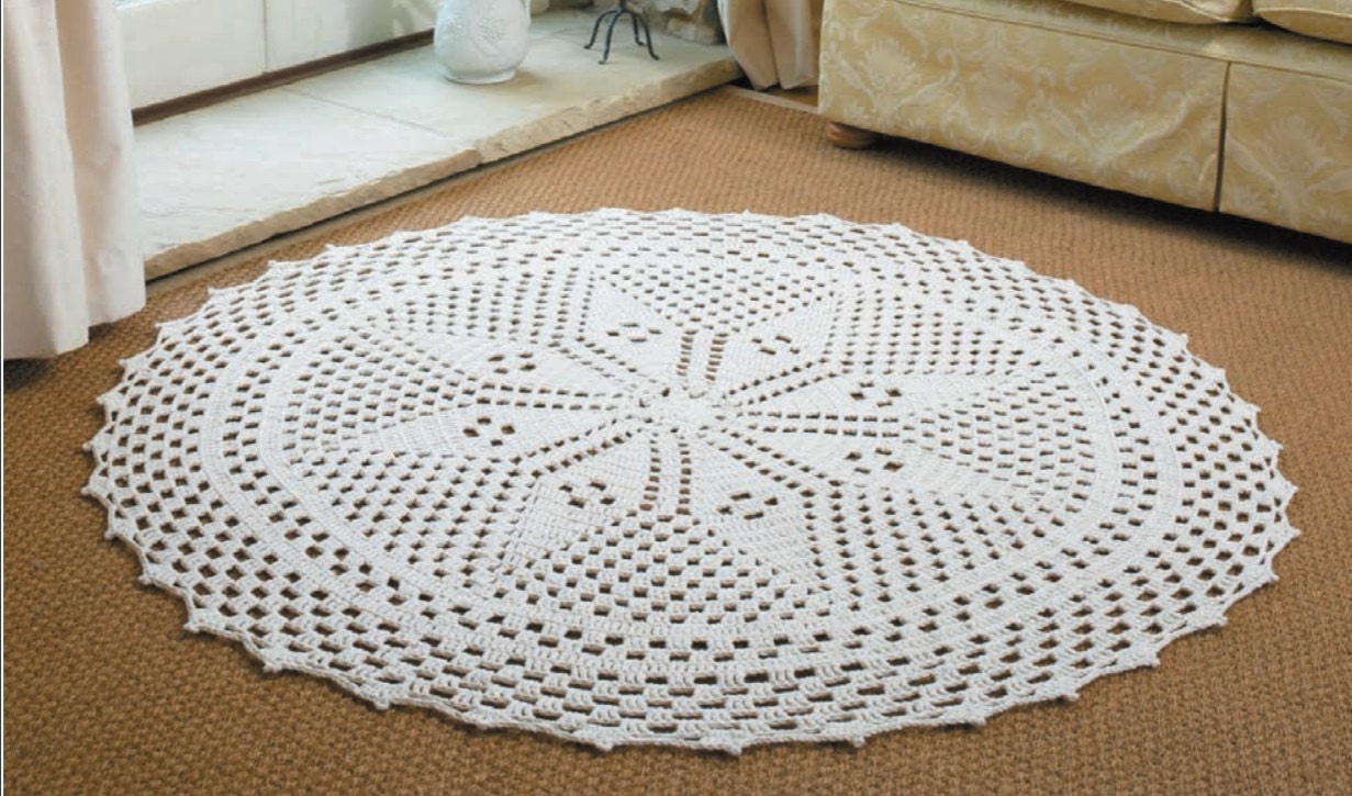 Crochet Round Rug Crochet Pattern. PDF Instant Download.