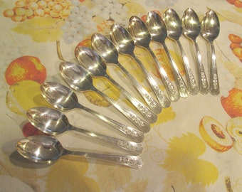 Vintage Teaspoons 1938 Oneida 'Rosalie'