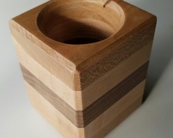 wooden pencil cup