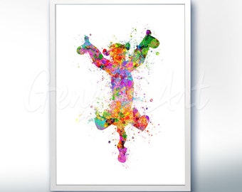Disney Winnie the Pooh Tigger Watercolor Poster Print - Wall Decor - Watercolor Painting - Watercolor Art - Kids Decor- Nursery Decor