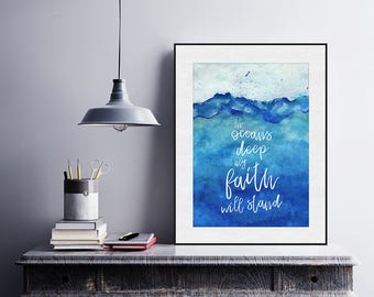 Oceans Hillsong United, Lyrics, Christian Song Lyrics, Spiritual Art, Christian Print