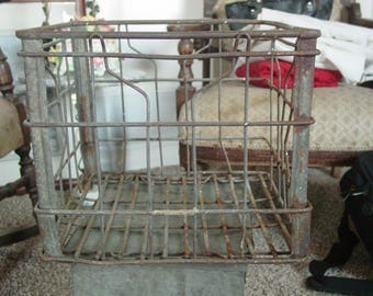 Vintage Farmbest Galvanized Metal Dairy Milk Crate