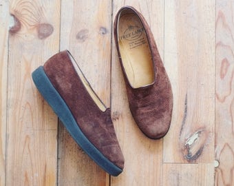 Vintage freelance suede shoes slip ons flats eu 37