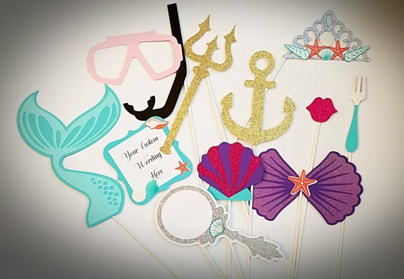 11 Piece Mermaid Photo Booth Props/Under The Sea Theme Props