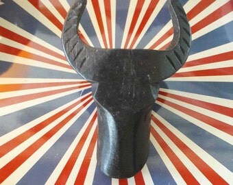 Vintage Wooden Steer Scarf Slide