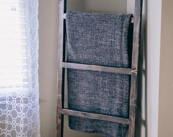 Blanket Ladder 5ft Rustic Ladder - Decorative Towel Ladder - Farmhouse Ladder - 60"x20" Ladder - Quilt Storage - Quilt Ladder - Chic Decor