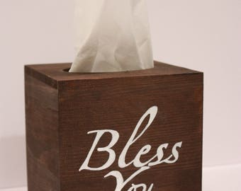 Wooden Tissue Box Cover - With or Without Lettering, Handmade, customized,