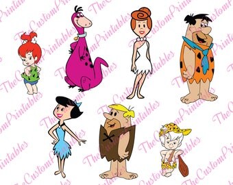 FLINTSTONES, Stones Age, Fred, Wilma, Barney, Dino, SVG, Cut File, Vector, Cricut Files, Silhouette Files, Cameo, T-shirt