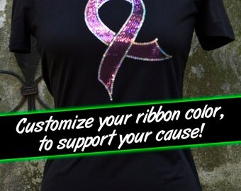 Breast Cancer gifts. Breast cancer shirt.Ovarian Cancer. Ovarian Cancer shirt. Cancer Awareness shirt. Cancer Sucks. Bling. Bling tshirt.