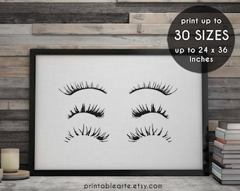 eyelashes, makeup print, eyelash print, fashion print, printable art, makeup art, beauty print, eyelashes art, wall art, eyelashes print, 6