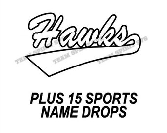 Hawks Swoosh Download Files - SVG, DXF, EPS, Silhouette Studio, Vinyl Cutting Files, Digital Cut Files - Use with Cricut and Silhouette