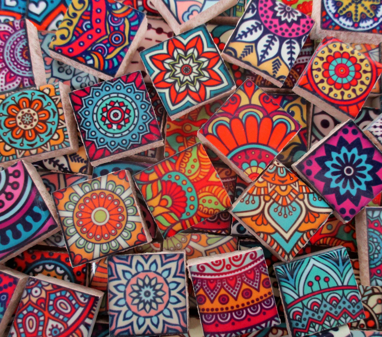 Ceramic Mosaic Tiles Moroccan Boho Tile Medallions Mosaic