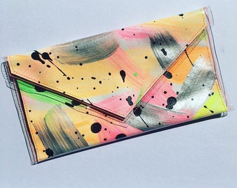 Handpainted Canvas Clutch