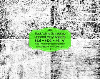 Black White Distressed Vinyl/Printed Heat Transfer Vinyl/Pattern Vinyl/Printed 651 Vinyl/Printed 631 Vinyl/Printed Outdoor Vinyl/Printed HTV