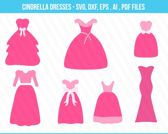 Download Princess dress svg Wedding dress SVG Cinderella Dress DXF