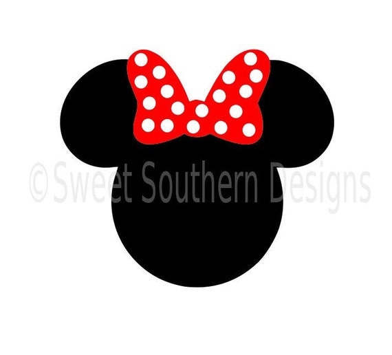 Minnie Mouse with polka dot bow SVG instant download design