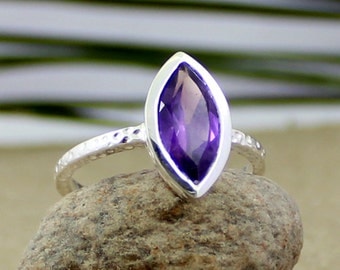 amethyst ring, marquise ring, valentine ring, gift ring, womens ring, 925 silver ring, designer ring, handmade ring, ring jewelry