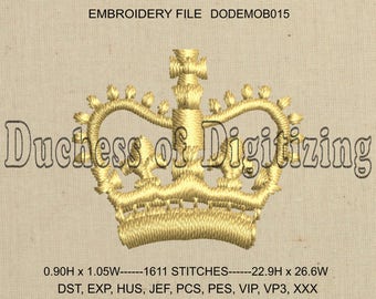 Tiny Crown Embroidery Design, Tiny Crown Embroidery file, DODEMOB015