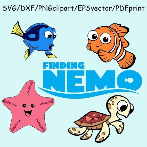 Download Finding Nemo SVG DXF Dory Finding Nemo Logo Clipart Cut File