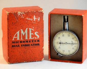 AMES Micro meter Dial Indicator. No. 201 0-50-0 AGD Range .0250" By .001"