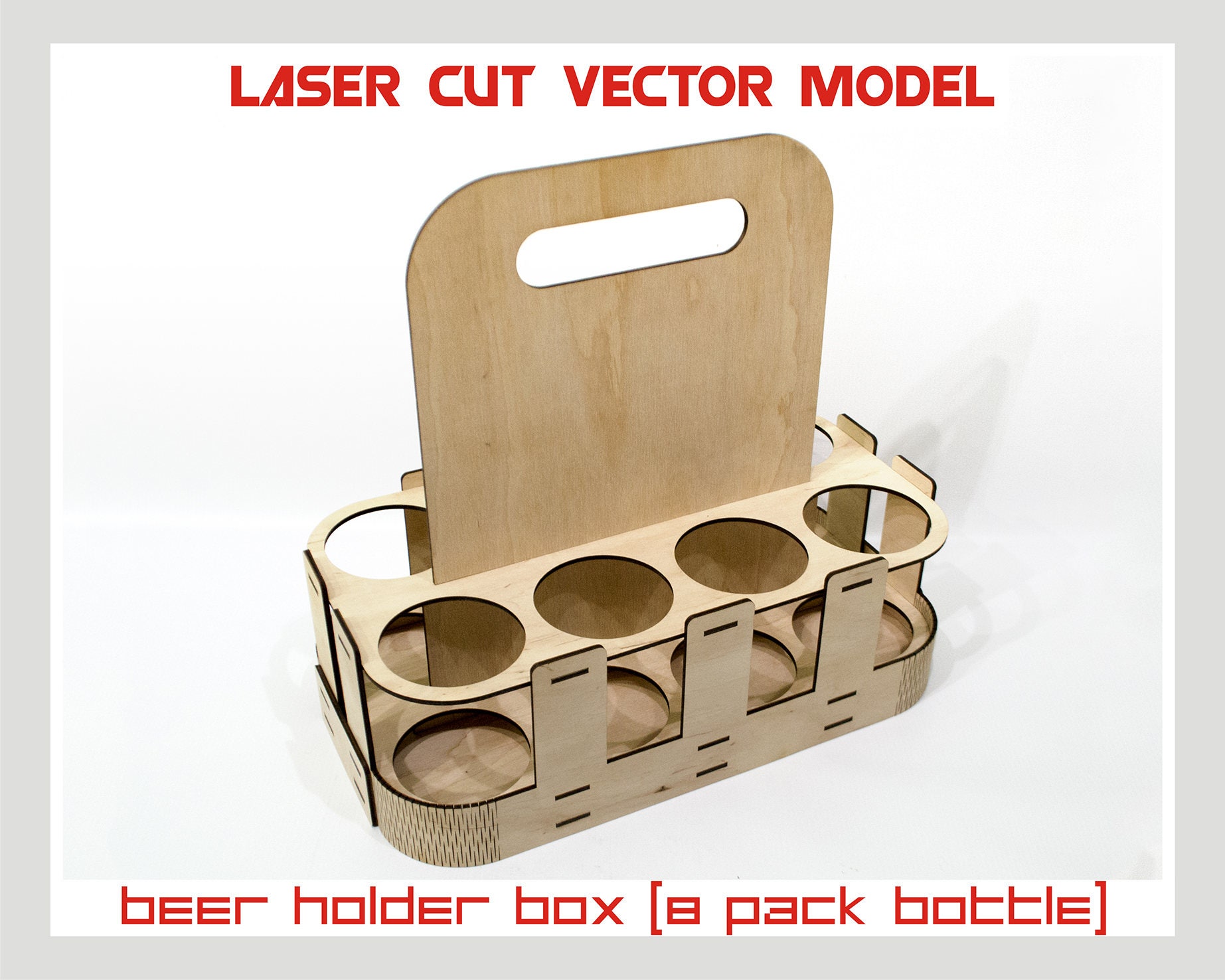 Beer holder box, Laser cut vector, Instant download, Laser 