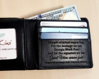Men's custom leather wallet • Men's personalized leather wallet • black leather wallet • personalized wallet • mens' wallet • Black* 7751